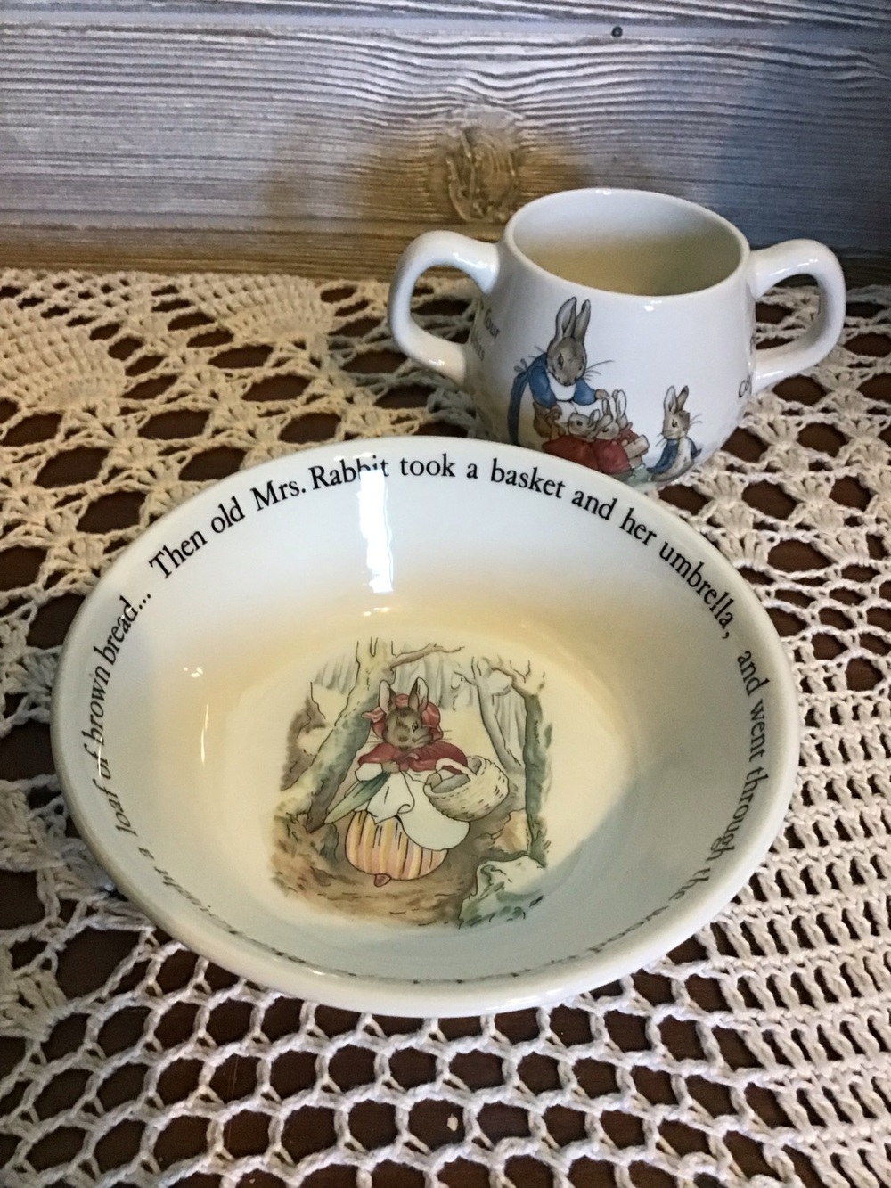 Vintage Peter Rabbit set by Wedgewood